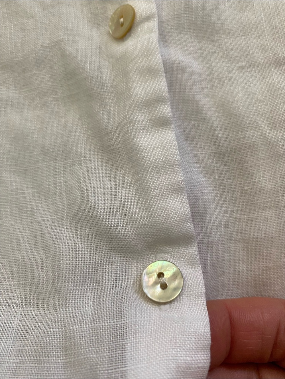 J. Jill Love Linen Peplum Button Down Tunic White Small Mother of Pearl Buttons - Picture 4 of 10